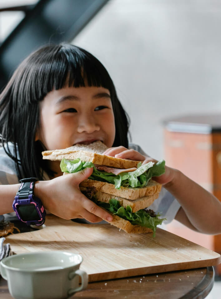 Girl enjoying a meal